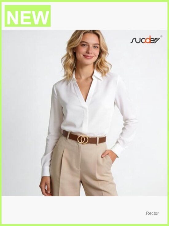 Faux Leather Ratchet Belt for Women - No Hole Design, Adjustable 1.2\